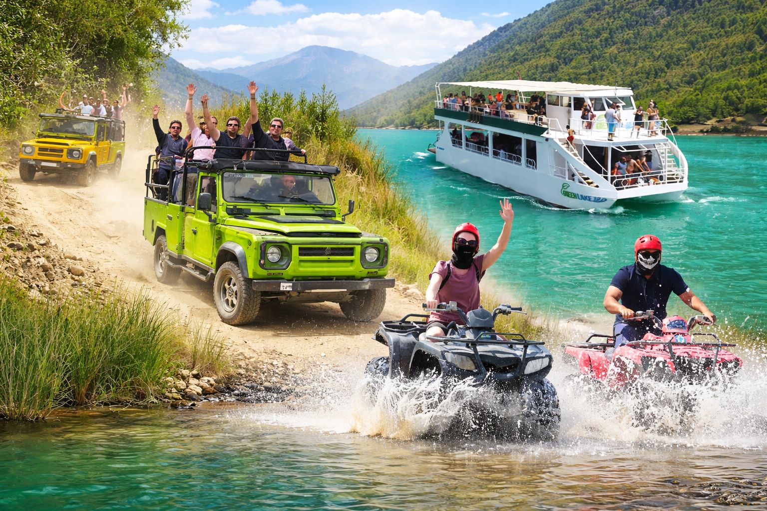 Side: Jeep-Safari, Quad-Fahrt & Bootstour am Grünen See