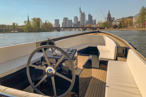 法兰克福：私人游船之旅，欣赏天际线美景，最多可容纳18人。法兰克福：私人游船之旅，可欣赏天际线美景，最多可容纳18位客人。