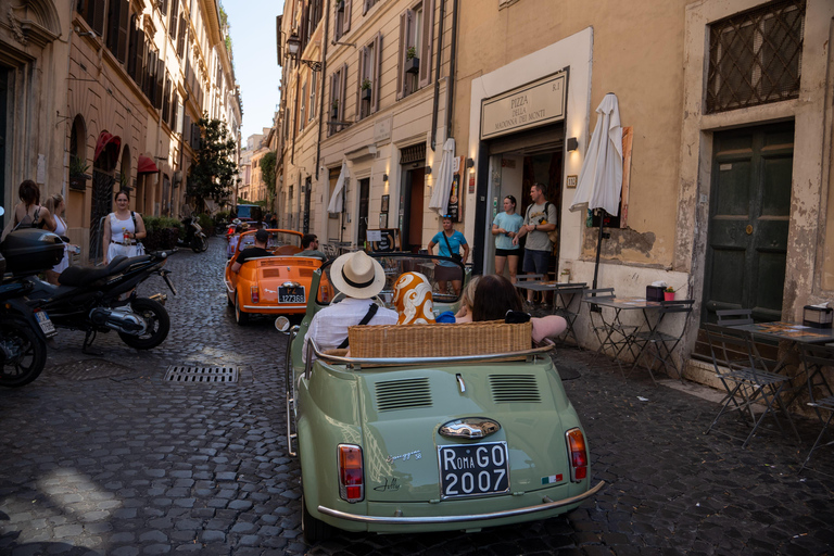 Timeless Rome: A Journey in Fiat 500 or Convertible Fiat 500 Shared Vintage Convertible Fiat 500 experience