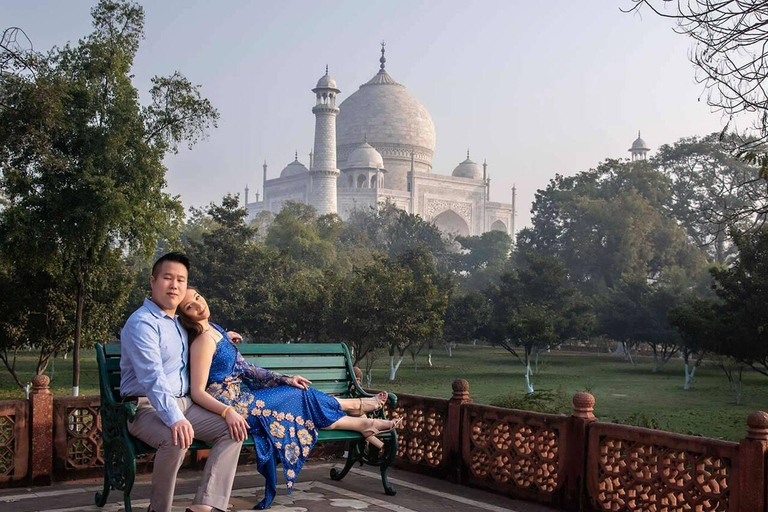 De Délhi: Excursão ao Taj Mahal com fotógrafo profissionalDe Délhi: Taj Mahal, tour em Agra com fotógrafo e guia