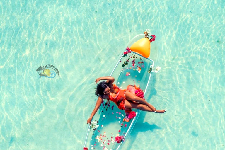 Zanzibar: Transparent Kayak Adventure with Drone Footage Transparent Kayak Adventure with Drone (Pickup included)