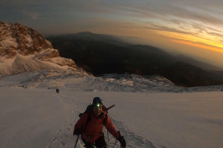 Szczyt Orizaba, północna ściana: Trening u podnóża lodowcaPółnocna ściana Pico de Orizaba: trening u podstawy lodowca