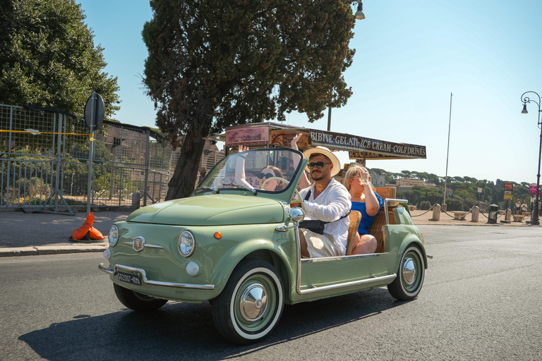 Timeless Rome: A Journey in Fiat 500 or Convertible Fiat 500 Shared Vintage Convertible Fiat 500 experience