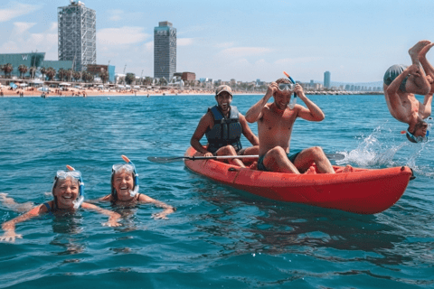 Barcelona: Kayak and Snorkeling Tour from Barceloneta Beach