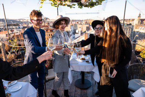 Prague: Sky Bar Aperitivo Menu with Drink & Panoramic Views 1-Hour Option with Aperitivo Menu and 1 Drink