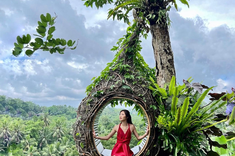 Bali: Monkey Forest, Waterfall, Swing & Beratan Lake Temple Private Tour Without Entrance Tickets