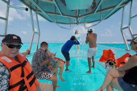 Isla Mujeres: Transparent Boat Tour with Drinks