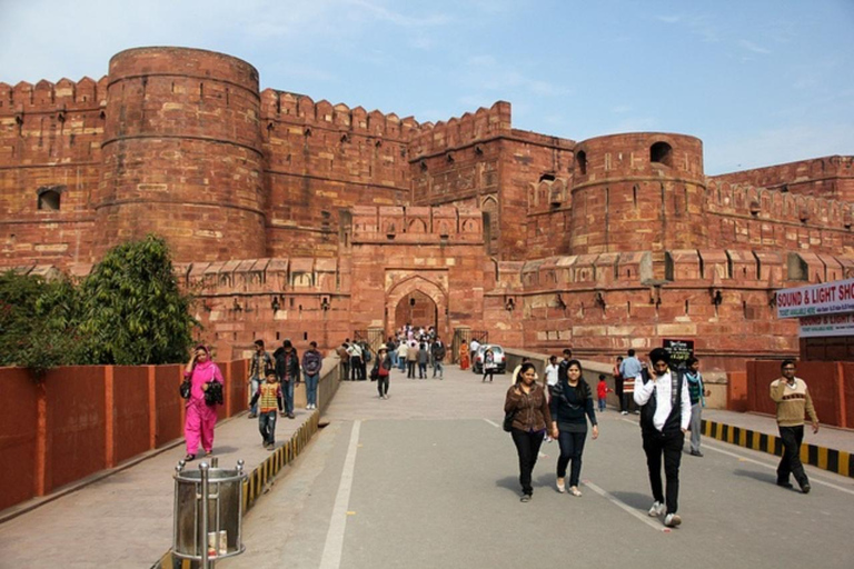 From Delhi: Taj Mahal Sunrise Tour & Agra Fort Visit AC Car, Guide, and Entry Fees