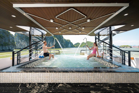From Hanoi: Halong Bay Day Cruise with Lunch & Kayaking Halong Luxury Cruise+Limousine Bus (max 22 pax)+Set Menu