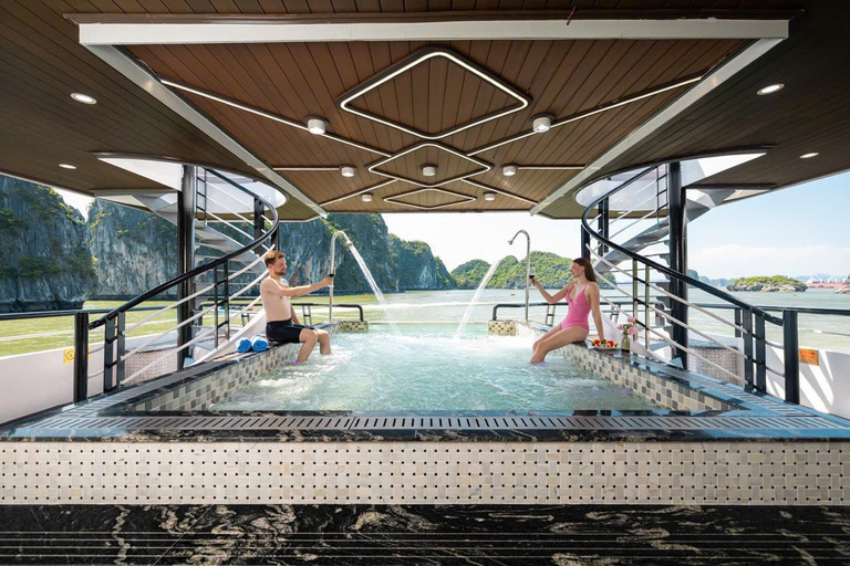From Hanoi: Halong Bay Day Cruise with Lunch & Kayaking Halong Luxury Cruise+Limousine Bus (max 22 pax)+Set Menu