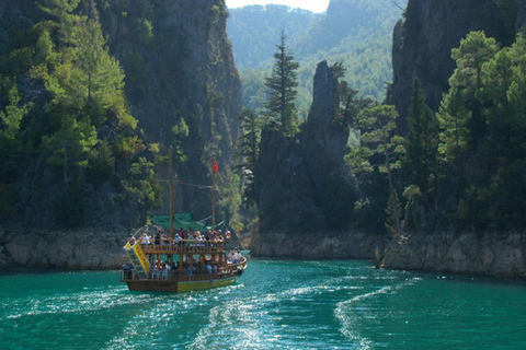 Ciudad de Side: Excursión en barco por el Cañón Verde con refrescos ilimitados