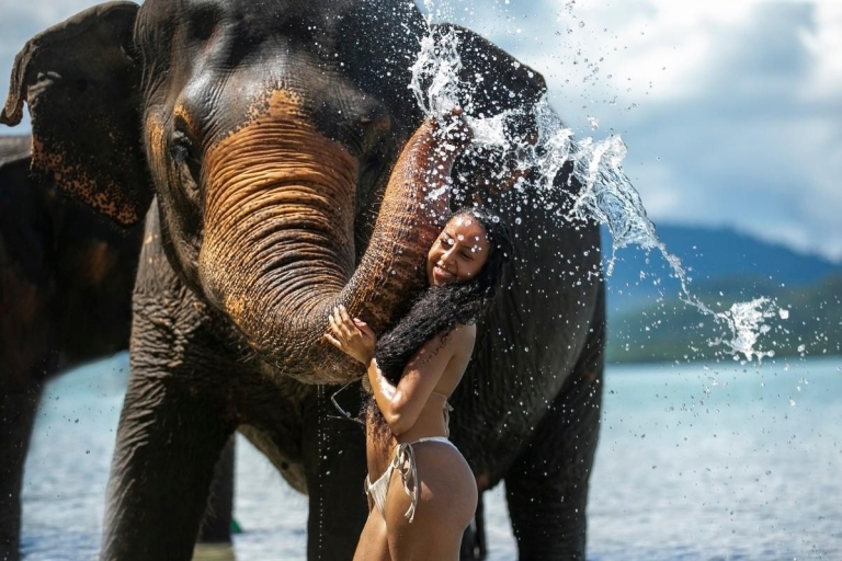 Privatstrand mit Bade- und Pflegeelefanten