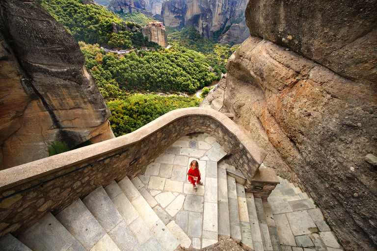 Athens: Meteora Monasteries & Caves Day Trip & Lunch Option Shared Tour in English with Bus Transfer from Athens