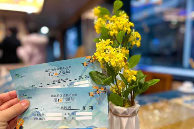 Guilin: Li River Osmanthus-Themed Cruise with Pickup Upper Deck of the Osmanthus-Themed Cruise Ship