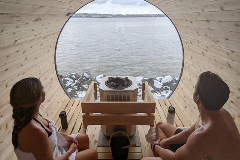 Ciudad de Quebec: Canoa sobre hielo con chocolate caliente y sauna