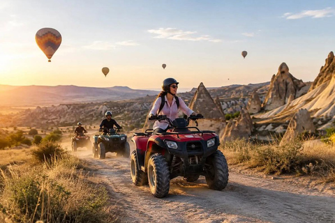 Cappadocia: Quad Bike Atv tours in Rose&Red valley 2-Hour Sunset Tour -1 Bike 2 Person