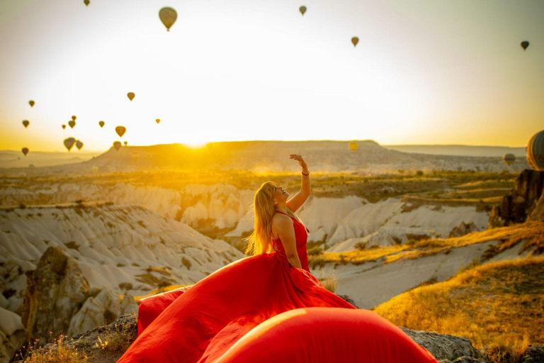 Cappadocia: Private Photo Shoot with Flying Dress & Horses Horse Photo Shoot Experience