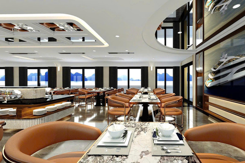 Leona 5 stars cruise explores Ha Long Bay extremely safely Leona 5 stars cruise explores Ha Long Bay:Pick up from Hanoi