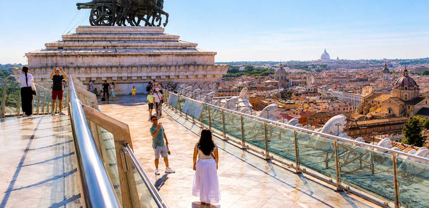 Vittoriano-Zugang & 360°-Panoramaterrasse mit Audioguide Vittoriano-Zugang & 360°-Panoramaterrasse mit Audioguide