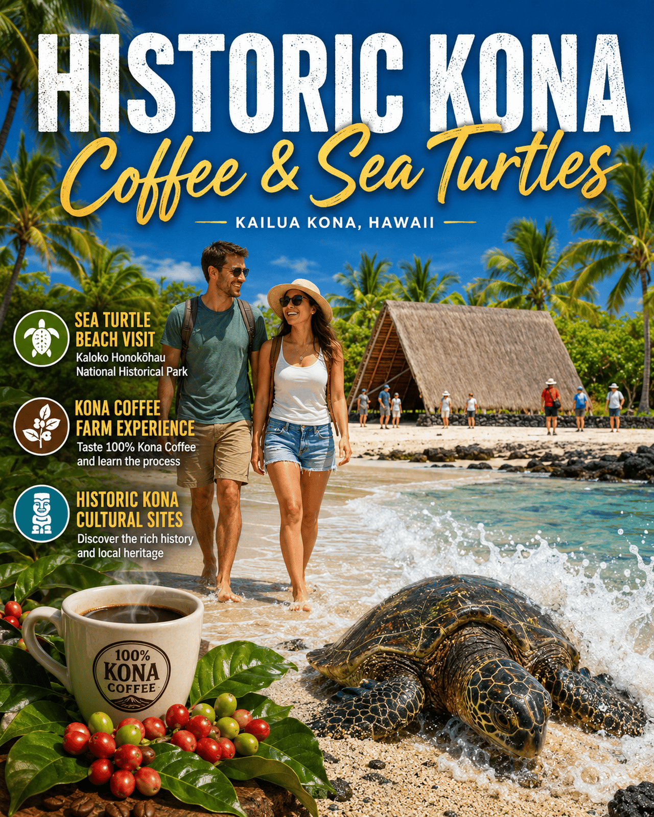 Kona: Kaffee- und Meeresschildkröten-Tour