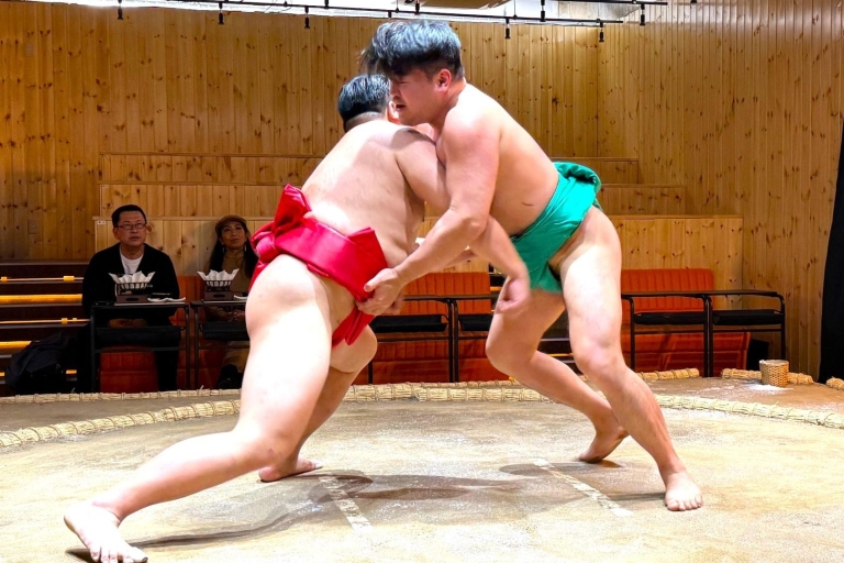 Tokyo: Sumo Practice Show with Chicken Hot Pot and Photo VVIP Front-Row Sofa Seating