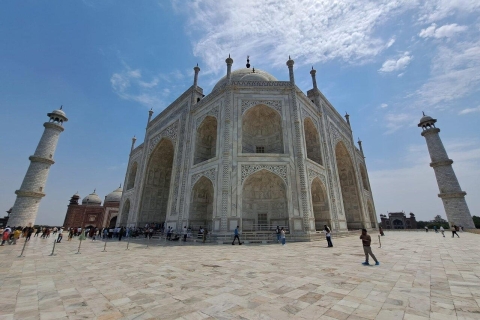 From Delhi: Day Trip Taj Mahal & Agra Tour by Express Train 1st Class Train Coach, Car, Guide, Entrance Tickets, & meals