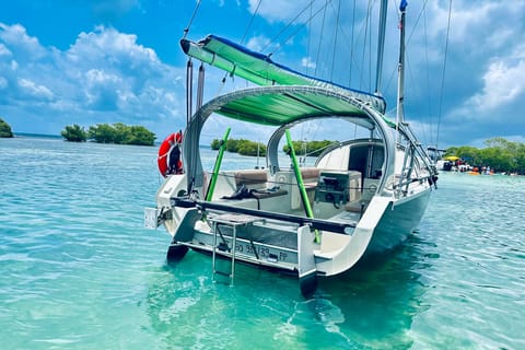 Ausflug mit dem Segelboot, Lagune, Korallenbarriere, Paddeln oder Schwimmen