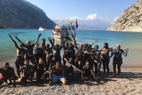 Antalya/Kemer: Porto Genoese Boat Trip &amp; Mud Bath with LunchMeeting Point Option