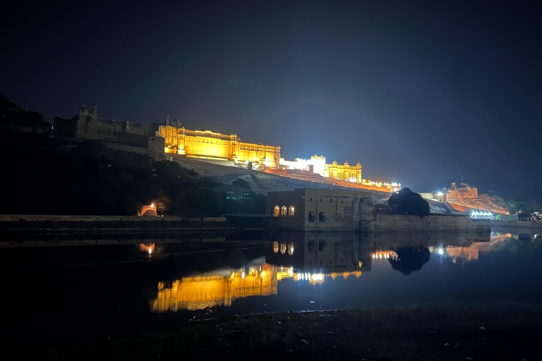 Jaipur : Visite guidée de nuit avec dégustation facultativeVoiture+conducteur+guide+dégustation alimentaire