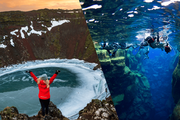 Reykjavík: Golden Circle and Silfra Snorkeling Combo Tour