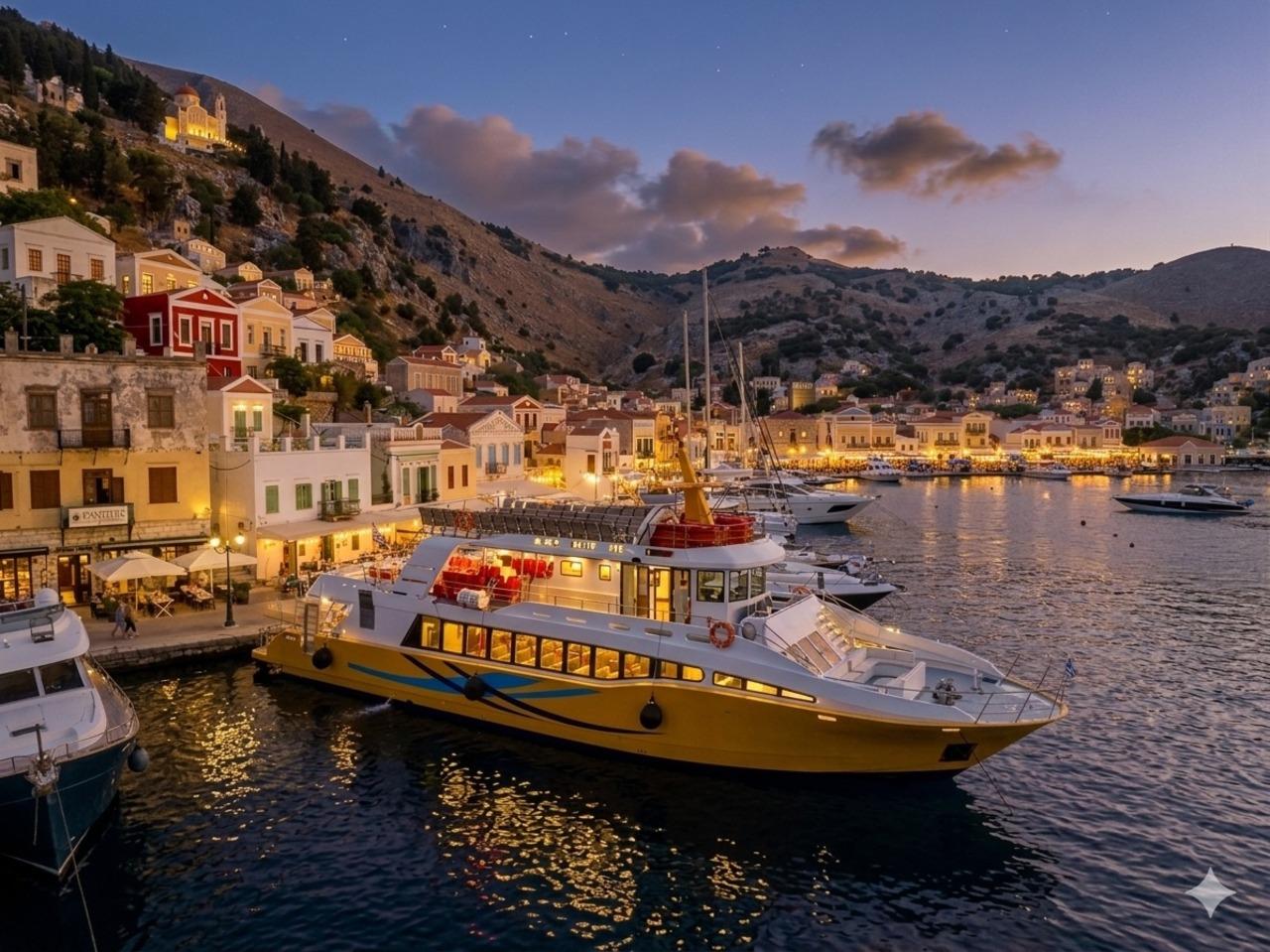 Rhodos: Sonnenuntergangsfahrt zur Insel Symi und Freizeit
