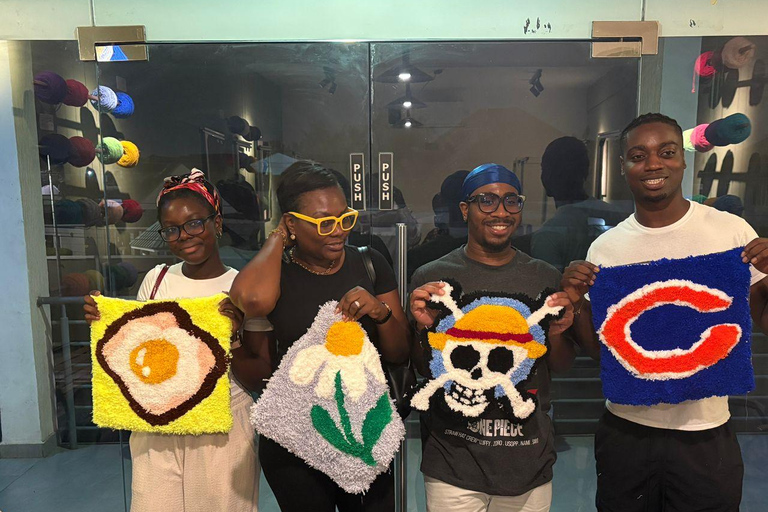 Tufting Workshop with Yarn and Frame in Accra, East Legon