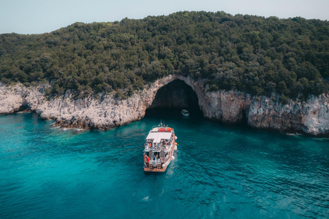 From Benitses/Lefkimmi: Blue Lagoon & Papanikolis Cruise Cruise with Transfer from Southern Corfu to Lefkimmi Port