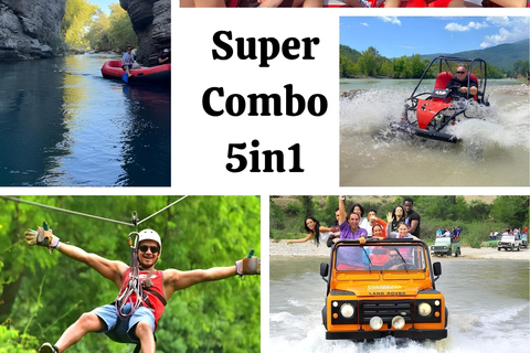 Super Combo 5 en 1: Jeep, rafting, buggy, tirolina y cañón.Súper combo 5 en 1: jeep, rafting, buggy, tirolina y cañón