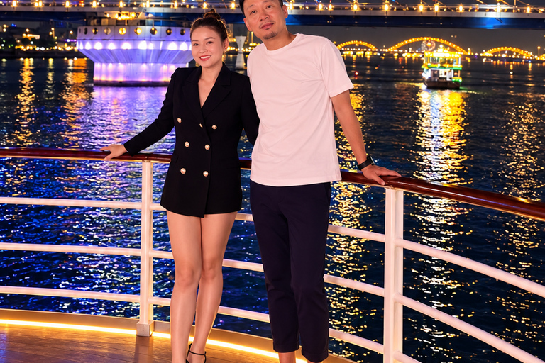 Da Nang: Han River Dinner Cruise with Private Table Options Upper-Deck Dinner — River & City Views