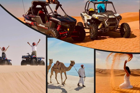 Doha: Sunset Desert Safari With Camel Ride & Dune Bashing Shared Desert Tour Pickup from meeting point Without Camel