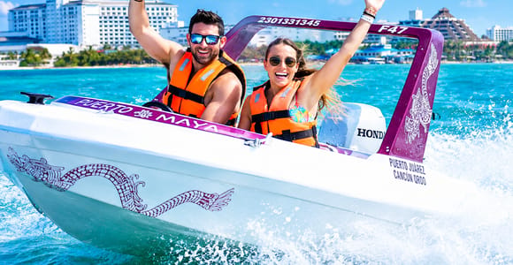 Cancun Jungle Tour: Drive Your Own Speedboat & Reef Snorkel