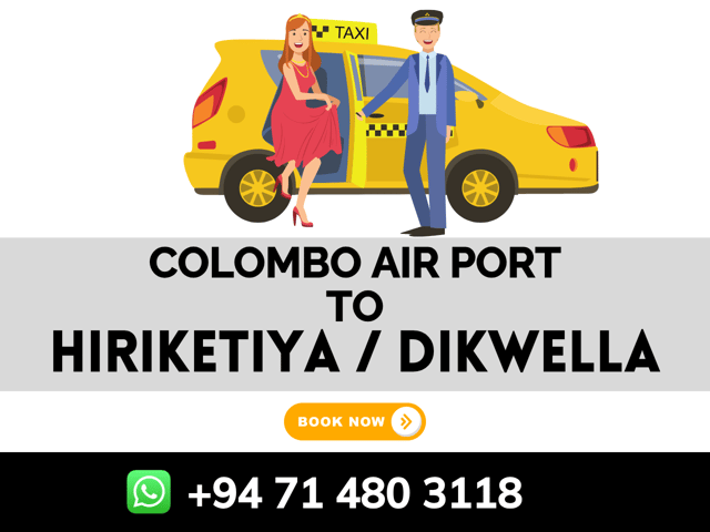 Privé taxitransfer Colombo Luchthaven naar Hiriketiya Dikwella