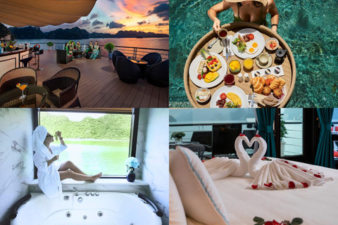 Luxury Halong 2-Day 5 Star Cruise: Balcony, Bathtub Room Junior Suite with private balcony - 1st floor