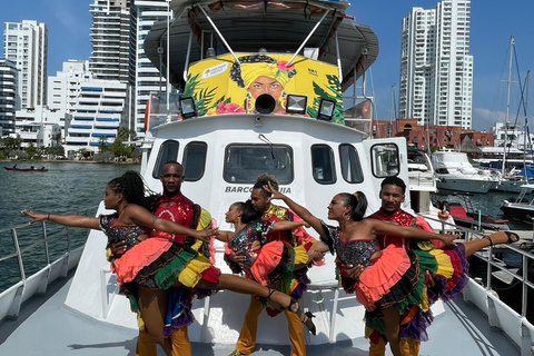 Carthagène : excursion en bateau de nuit avec dîner et open barCARTAGENA : Excursion en bateau de nuit blanche avec dîner et open bar