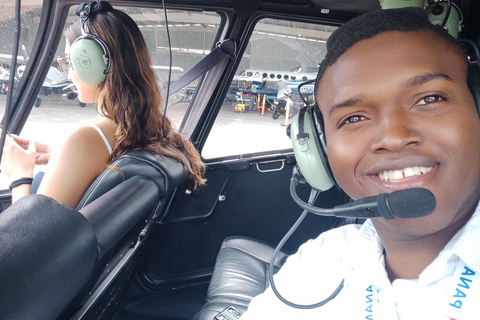 Recogida en carro lujoso, tour Helicóptero de ciudad Panamá