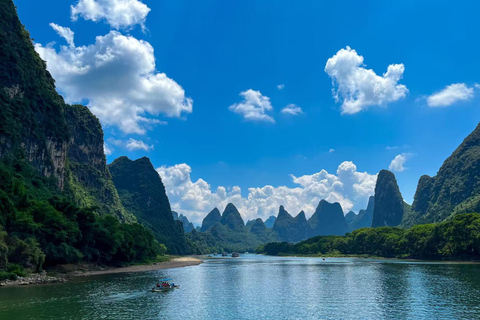 Guilin: Li River Cruise to Yangshuo with Hotel Pickup Li River 5-Star Cruise Upper Deck with Hotel Pickup