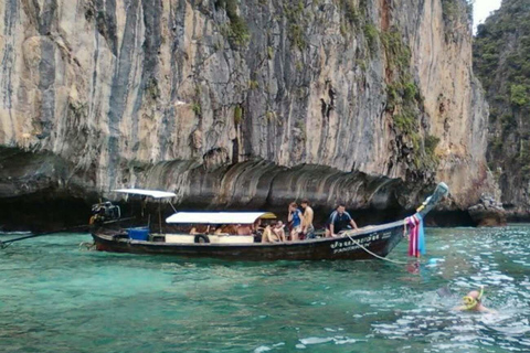 From Phi Phi: Island Hopping & Snorkeling Longtail Boat Tour Half Day Morning Tour
