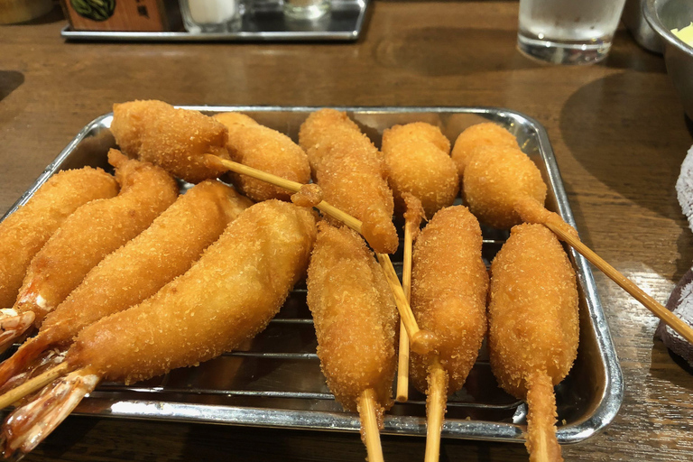 Tour gastronômico de rua em Osaka Shinsekai - NoiteExcursão gastronômica na rua Osaka Shinsekai