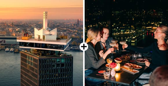 Amsterdam: A'DAM Lookout Ticket und Voucher für ein Mittag- oder Abendessen