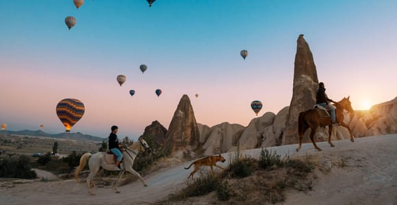 Cappadocia HorseBack Riding Tour with Hot Air Balloons