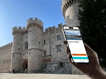 Von Lindos: Bustour durch die Altstadt von Rhodos mit Audioguide-App