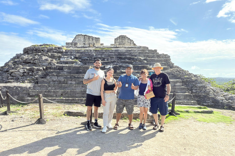 From Bacalar: Ichkabal Ruins + Lagoon Tour + Los Rápidos 2 Highligts Only: Ichkabal Mayan Ruins & Pontoon Boat Tour