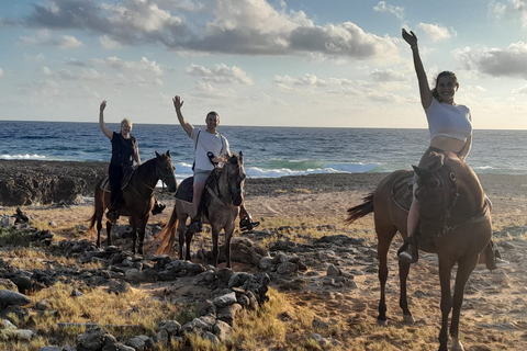 Visite privée du parc national d'Aruba Arikok et de l'équitation sur la plagePlage d'équitation et parc national d'Arikok