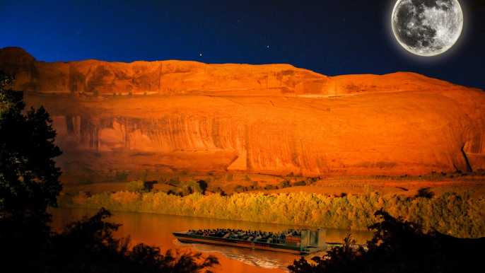 Moab: Cena Crucero por el Río Colorado con Música y Espectáculo de Luces
